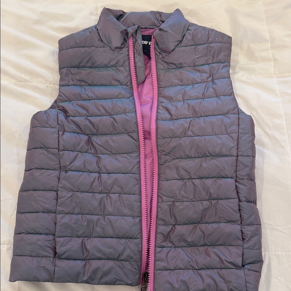 Land’s End Girls Quilted Vest - Purple and Pink